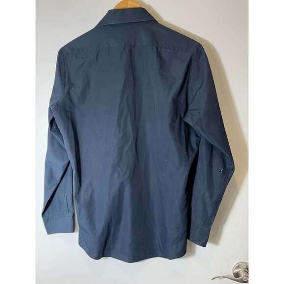 Yves Saint Laurent Navy Button-Up Dress Shirt Size 15.5. (32-33) Mens - Picture 6 of 6